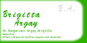 brigitta argay business card